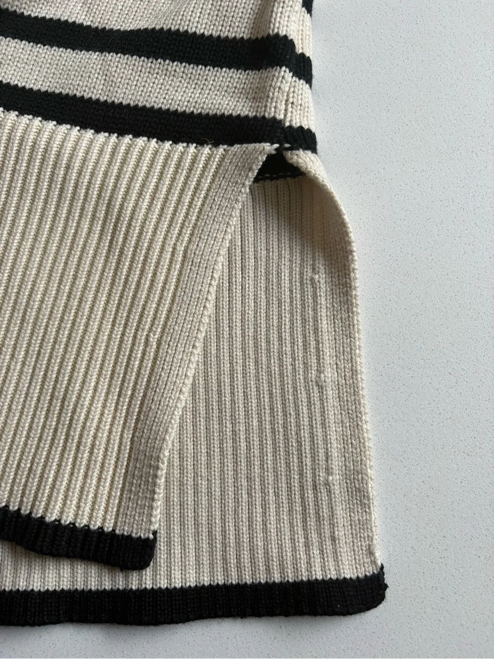 Toteme Turtleneck Striped Boxy Sweater - Cream/Black